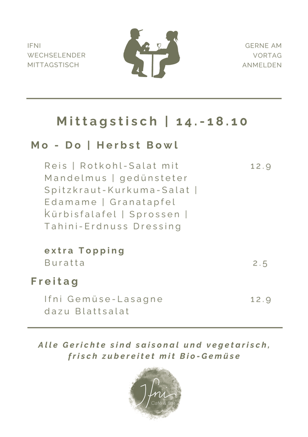 Der Mittagstisch in Füssen vom 14.-18.10