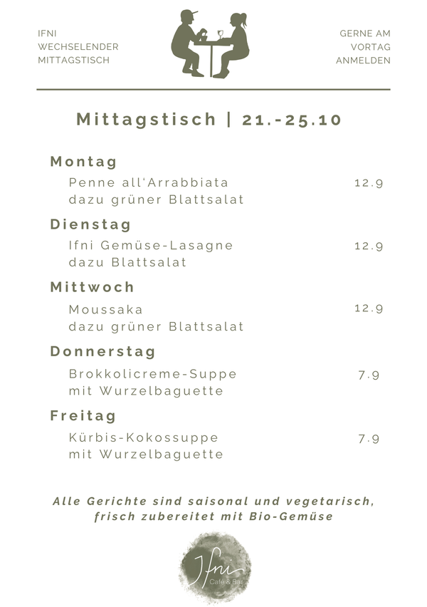 Der Mittagstisch in Füssen vom 21.-25.10